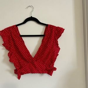 Free people polka dot crop top